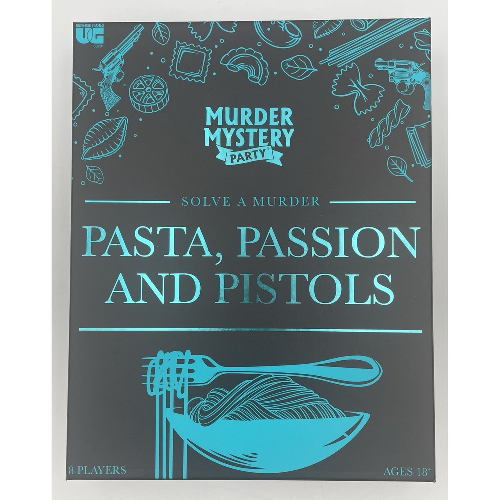 University Games Pasta, Passion and Pistols Murder Mystery Party Game Sealed